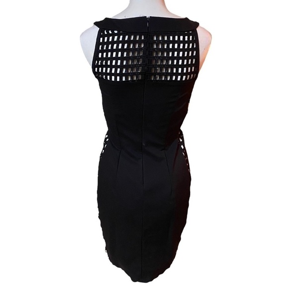 Sandro Ferrone Roma Italia Perforated Black Dress Size 42 It Fits like a 2-4 US - Picture 4 of 8